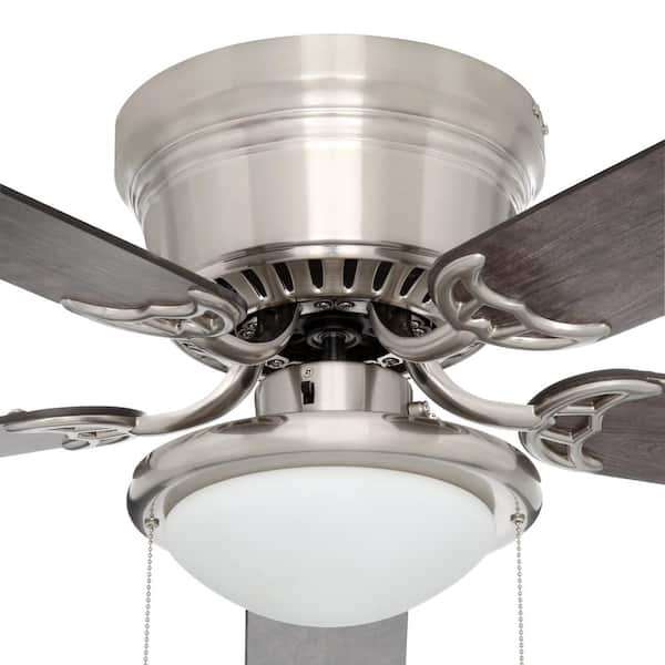 PRIVATE BRAND UNBRANDED Hugger 56 in. LED Brushed Nickel Ceiling Fan  AL383D-BN - The Home Depot