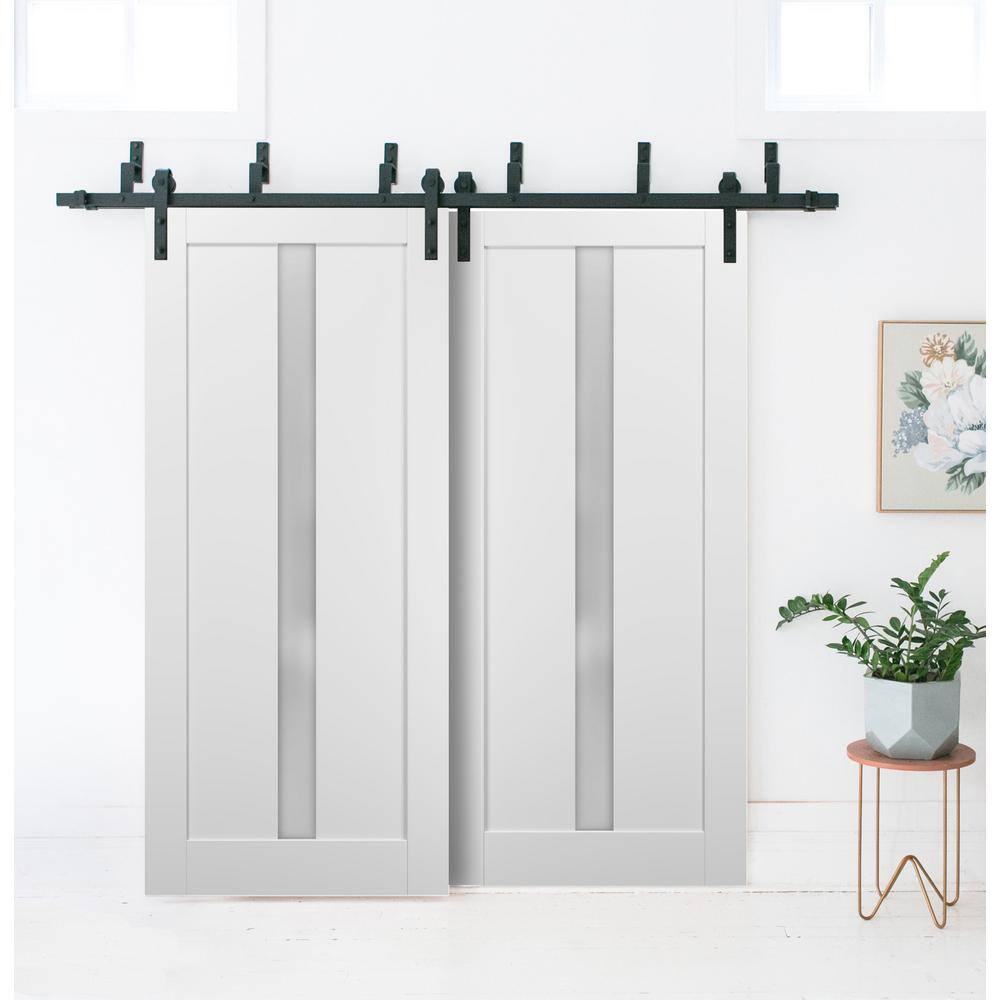 White Silk MDF Barn Door Panel with Eco-Veneer Finish