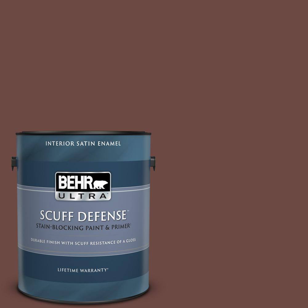 1 gal. #190F-7 Mayan Red Extra Durable Satin Enamel Interior Paint & Primer