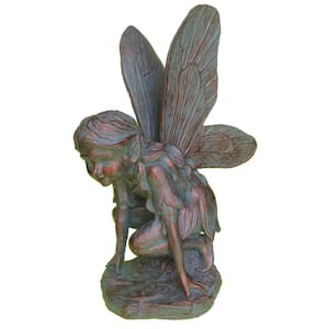 18 in. Fairy Butterfly Bronze Patina Collectible Garden Statue