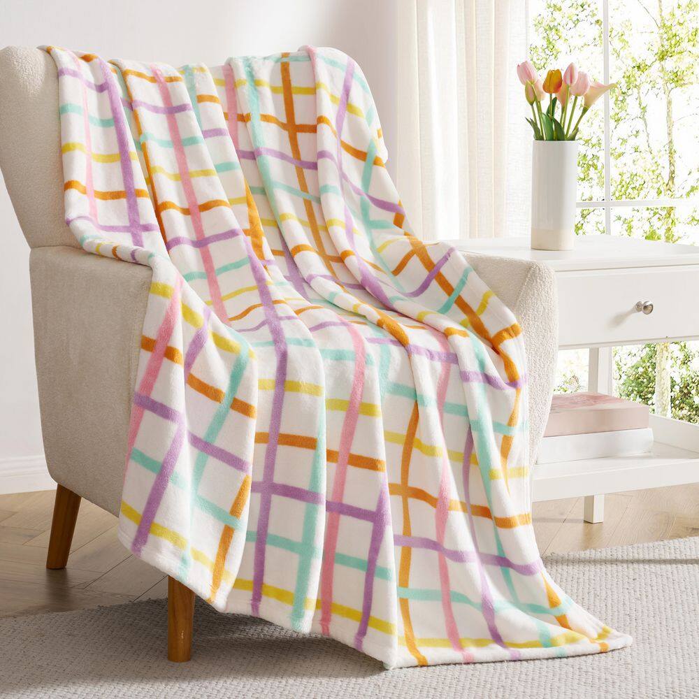 Geometric 50 in. x 70 in. Multi Polyester Plush Throw Blanket price history on PriceWatchPro