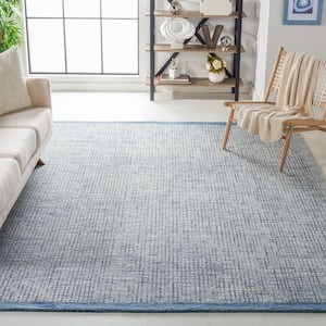 Metro Ivory/Blue 8 ft. x 10 ft. Gradient Striped Area Rug