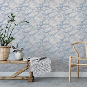 Clouds Sky Blue Peel and Stick Wallpaper (Covers 28 sq. ft.)