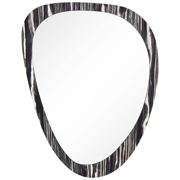 Empire Art Direct Irregular Wall Mirror Featuring a 31 in. x 23 in. Center Mirror on an Exotica-Stained Veneer 2 in. Frame 35 in. x 27 in.