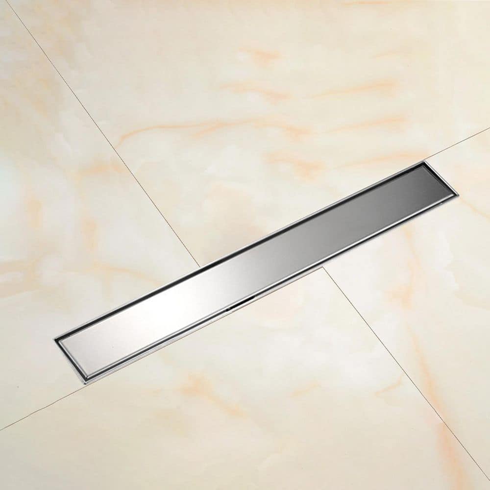 28 in. Linear Shower Drain with Leveling Feet in Brushed Nickel price history on PriceWatchPro