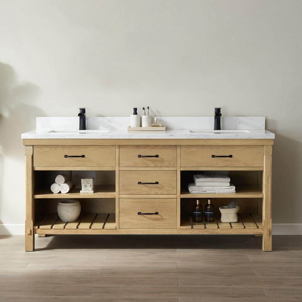 ROSWELL Valencia 72 in. W x 22 in. D x 33.9 in. H Bathroom Vanity in ...