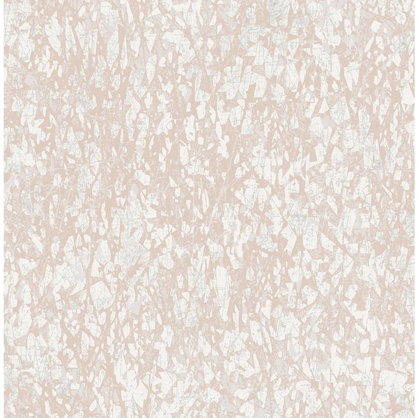 Seabrook Designs 56 sq. ft. Metallic Blush Cracked Abstract Paper Unpasted Wallpaper Roll