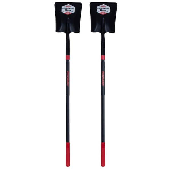 PowerEdge 48.75 in. Fiberglass Handle Square Point Shovel (Pack of 2)