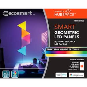 Smart Color Changing Dimmable 5 Geometric Triangle LED Light Panels Powered By Hubspace
