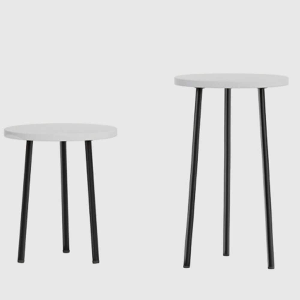 1-Tier white wood Plant Stand (11.8 in. H W x 20 in. H) 2-pack