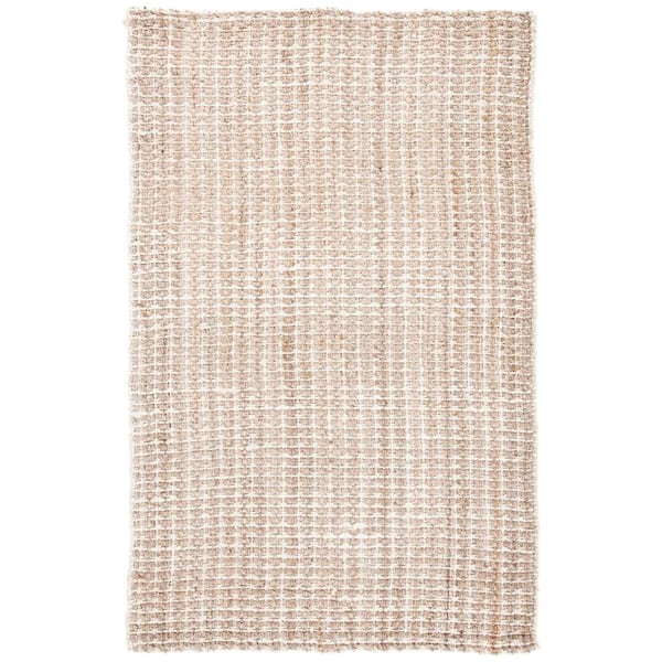 Natural Fiber Beige 8 ft. x 10 ft. Woven Crosstitch Area Rug