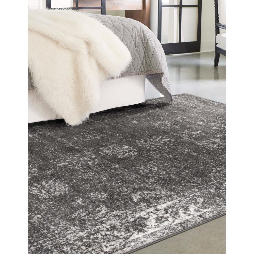 Casino Sofia Dark Gray 9' x 12' Rectangular Synthetic Area Rug