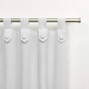 Loha Tuxedo Winter White Solid Light Filtering Tuxedo Tab Top Curtain, 54 in. W x 84 in. L (Set of 2)