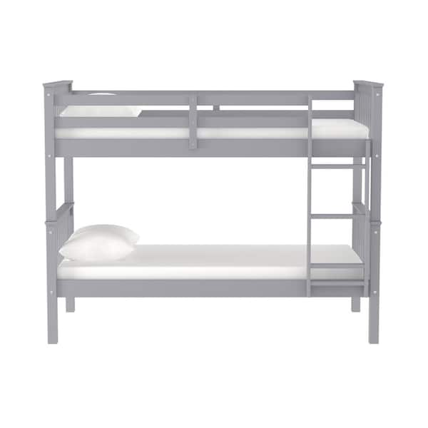 Walker edison solid wood twin deals bunk bed with trundle bed