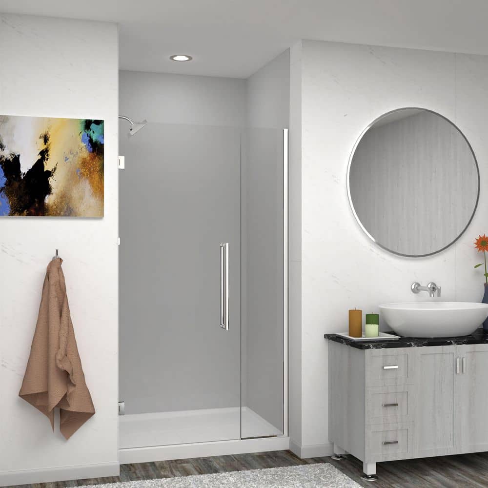 Elizabeth 40.5 in. W x 76 in. H Hinged Frameless Shower Door in Polished Chrome with Clear Glass price history on PriceWatchPro