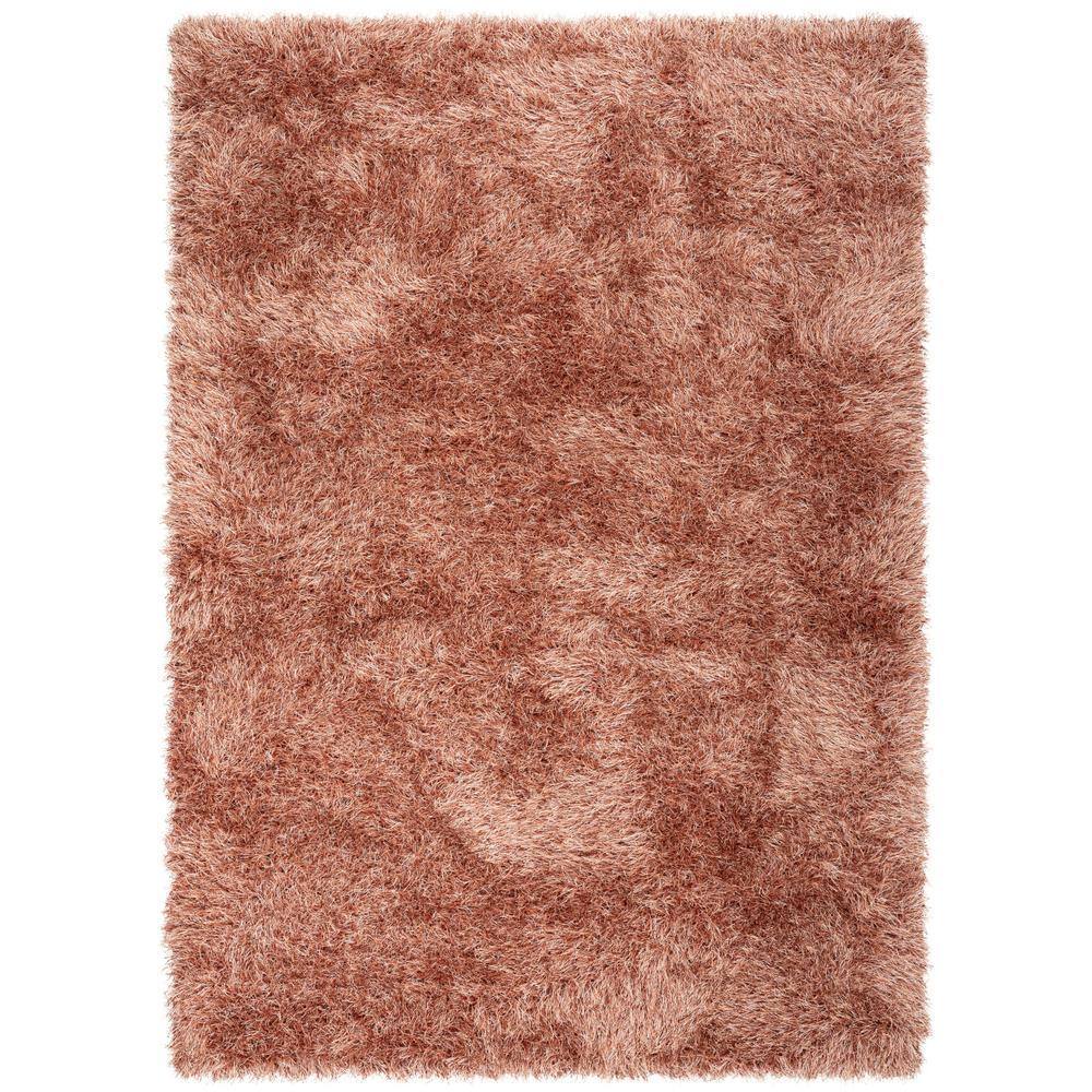 Rust Plush Area Rug Well Woven Kuki Chie Glam Solid Textured Ultra-Soft Rust 5 ft. 3 in. x ...