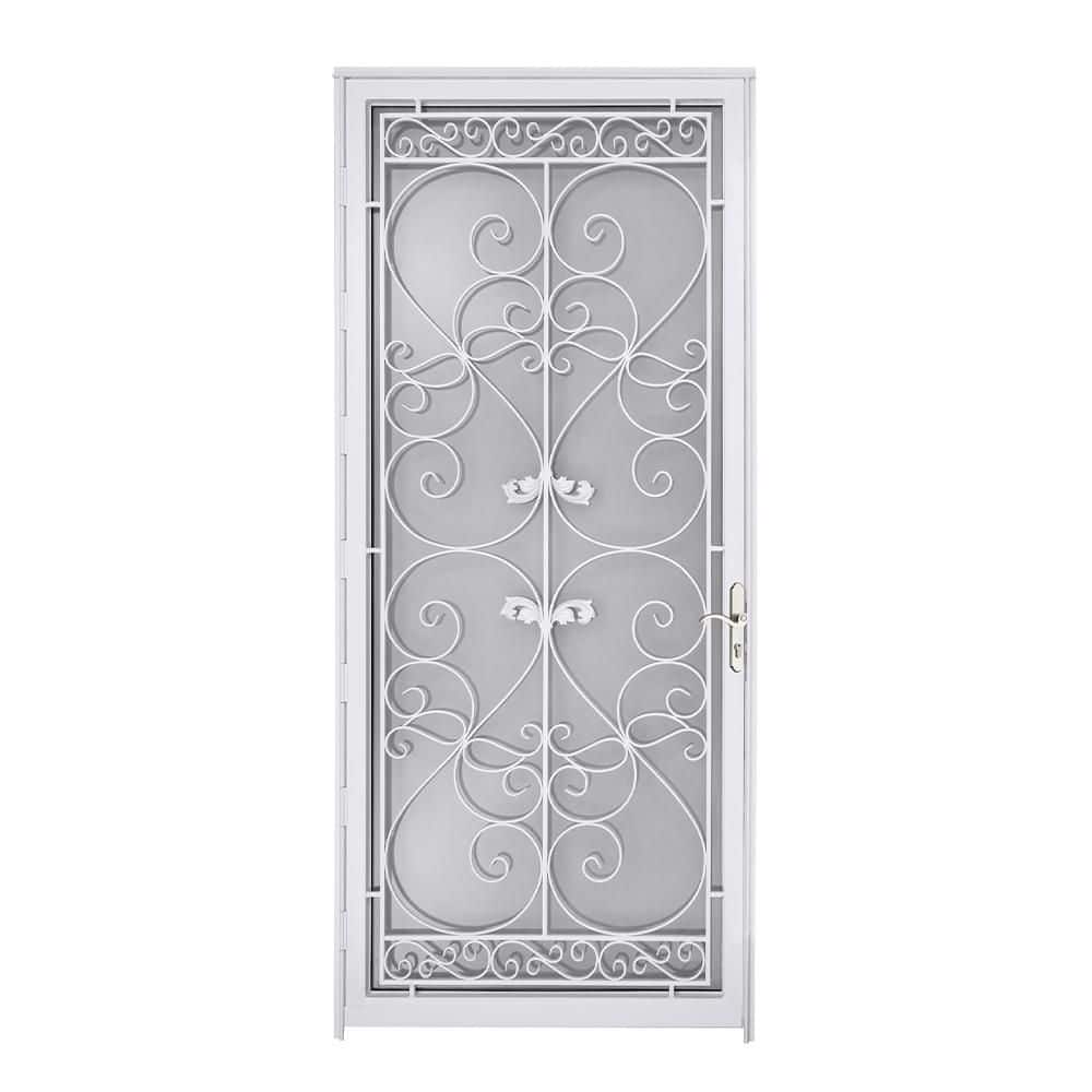 Naples 42 in. x 96 in. Right-Hand/Outswing White Full View Steel Storm Security Door price history on PriceWatchPro