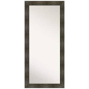 Oversized Distressed Black Brown/Tan Silver Metallic Mirror (66.25 in. H X 30.25 in. W)
