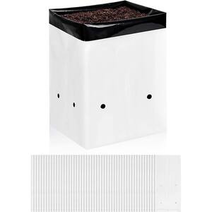 Viagrow Grow Bags Thick Plastic Grow Bags for Potting, Seedlings, Rootings,  3 Gallon 50 Pack, White