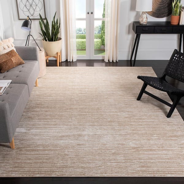 Vision 12 ft. x 12 ft. Square Creme Solid Marle Area Rug
