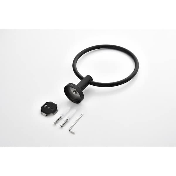 6-Piece Bath Hardware Set with Mounting Hardware in Matte Black