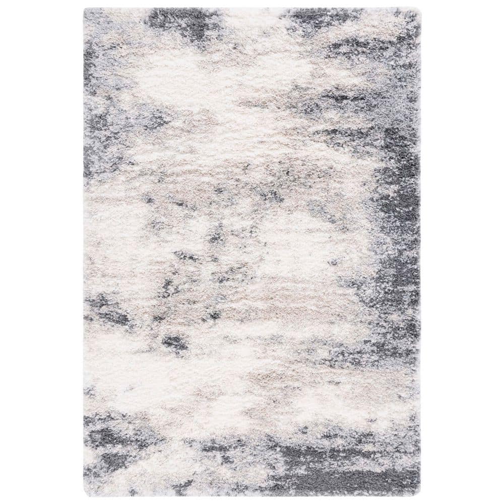 Fontana Shag 5 ft. x 8 ft. Ivory/Gray Abstract Distressed Area Rug price history on PriceWatchPro