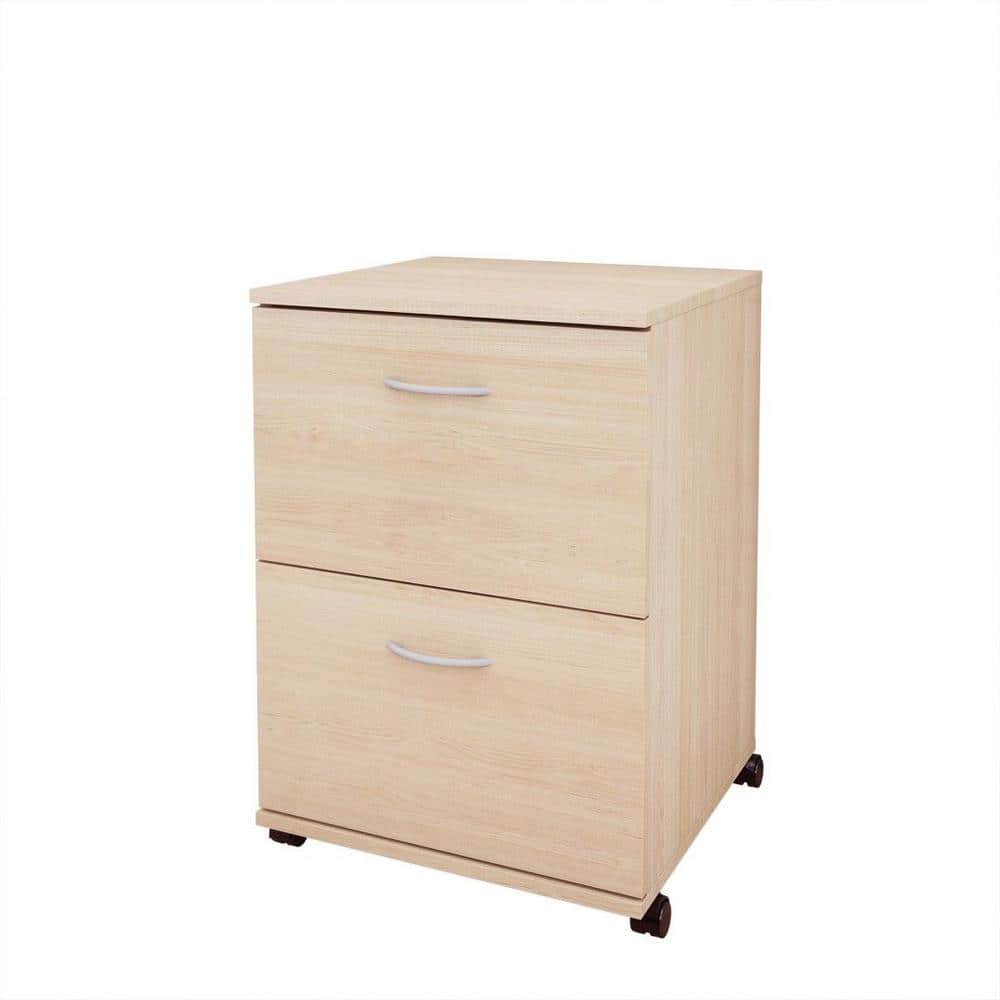Mobile Legal Size 2-Drawer File Cabinet in Natural Maple