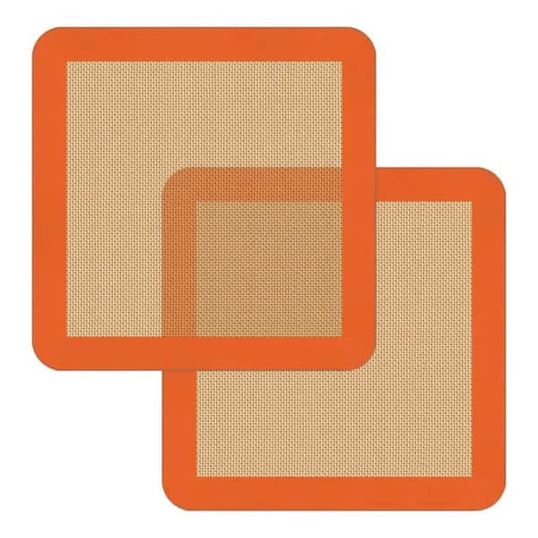 German Silicone Square Non-Stick Reusable Baking Mat Air Fryer Liner with Easy Clean Feature Set of 2