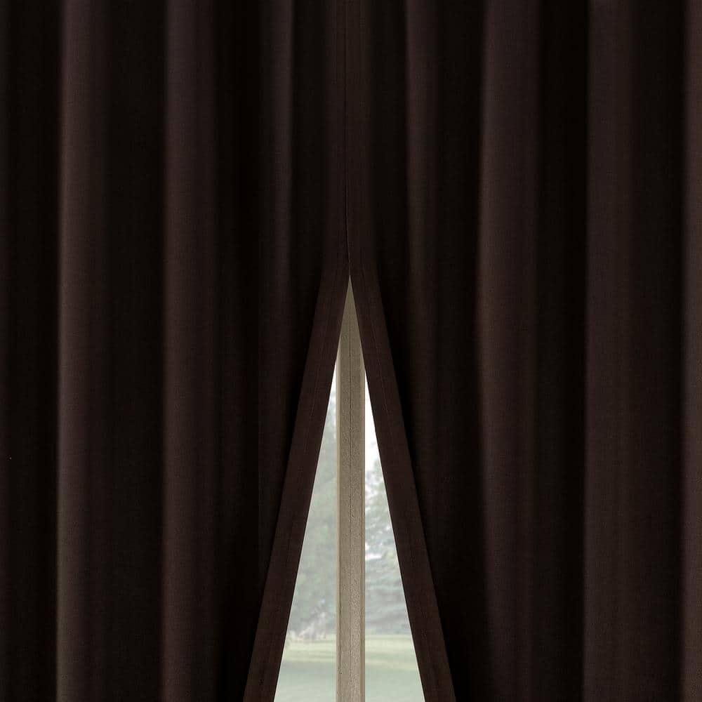 Chocolate Brown 96" Blackout Polyester Window Curtain Panel Pair