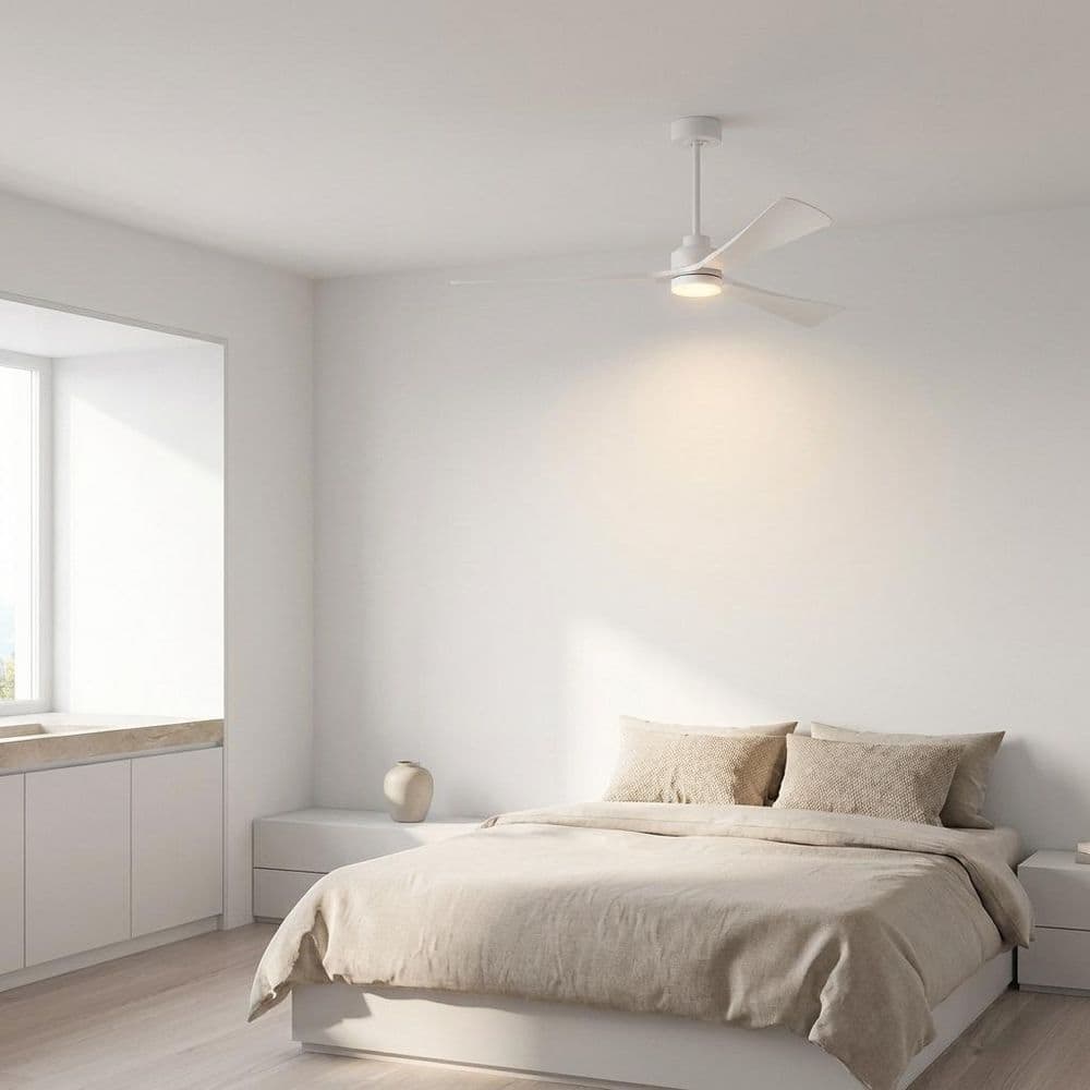 Trillium 60 in. Matte White Downrod Mount Smart Modern LED Indoor/Outdoor Ceiling Fan with Remote price history on PriceWatchPro
