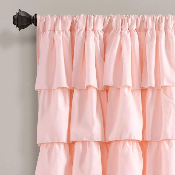 Ruffle Window Curtain Panels Blush Single 50X84 16T004291 - The