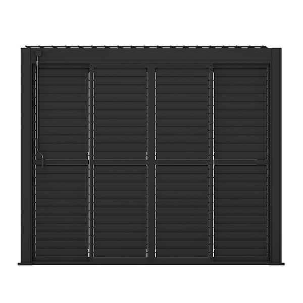 111 Series 10 ft. Sliding Louver Door Charcoal Accessory for Pergolas