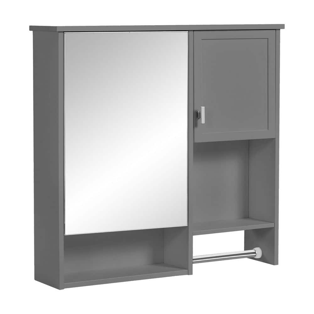 29 in. W x 28 in. H Rectangular Gray Bathroom Medicine Cabinet with Mirror, Wall Mounted Storage Cabinet with Towel Bar price history on PriceWatchPro