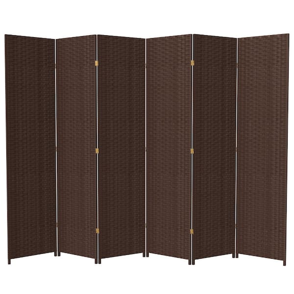 7 ft. Dark Mocha 6-Panel Room Divider