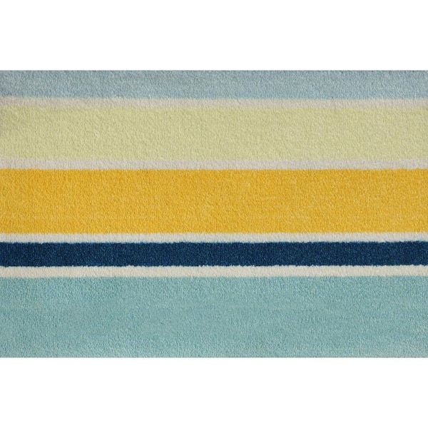 Bungalow Flooring ColorStar Coastal Sun 22 in. x 34 in. Machine Washable Indoor Door Mat