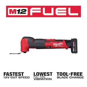 M12 FUEL 12V Lithium-Ion Cordless Oscillating Multi-Tool and HACKZALL with two 3.0 Ah Batteries