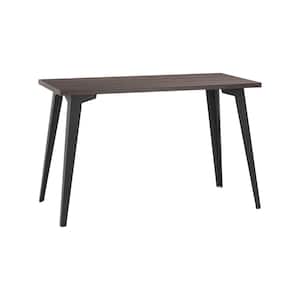 Mid Century Modern Desk, 48 in. W, Rectangle Desk, Black / Trail Walnut