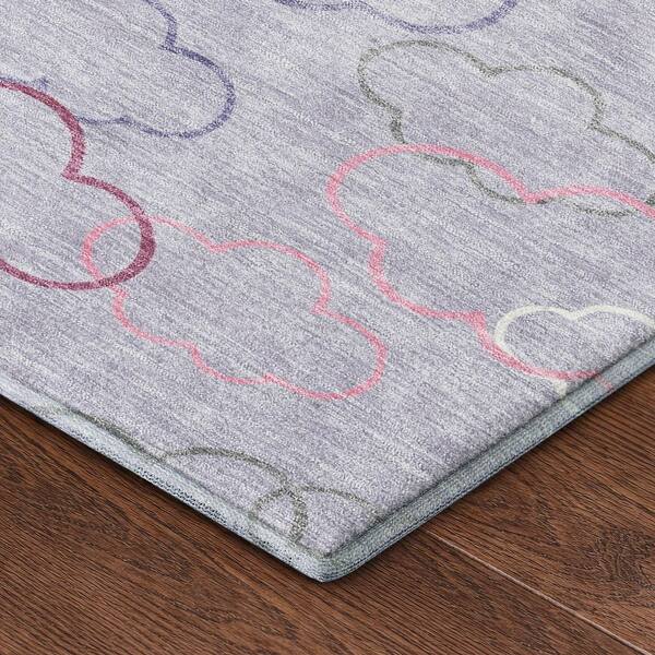 Mayfield Premium Machine Washable Abstract AMF2508 Lavender 2 ft. x 3 ft. Accent Rug