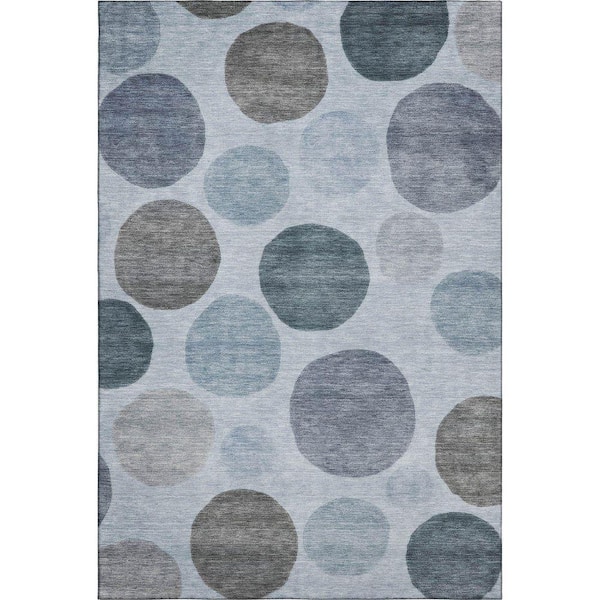 Mayfield Premium Machine Washable Abstract AMF2062 Blue 5 ft. x 7 ft. 6 in. Area Rug
