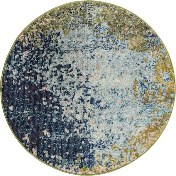 Unique Loom Estrella Vella Blue 3' 3 x 3' 3 Area Rug