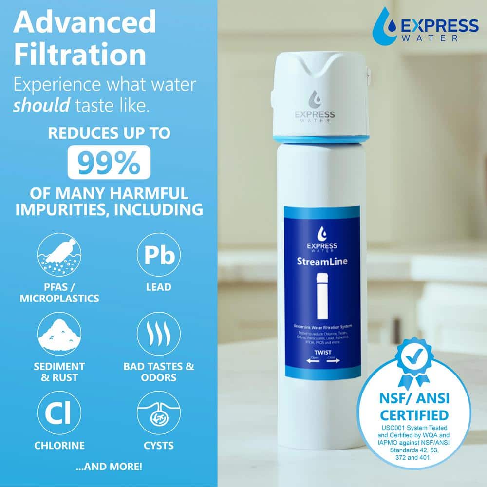 StreamLine White and Blue Under Sink Water Filter System
