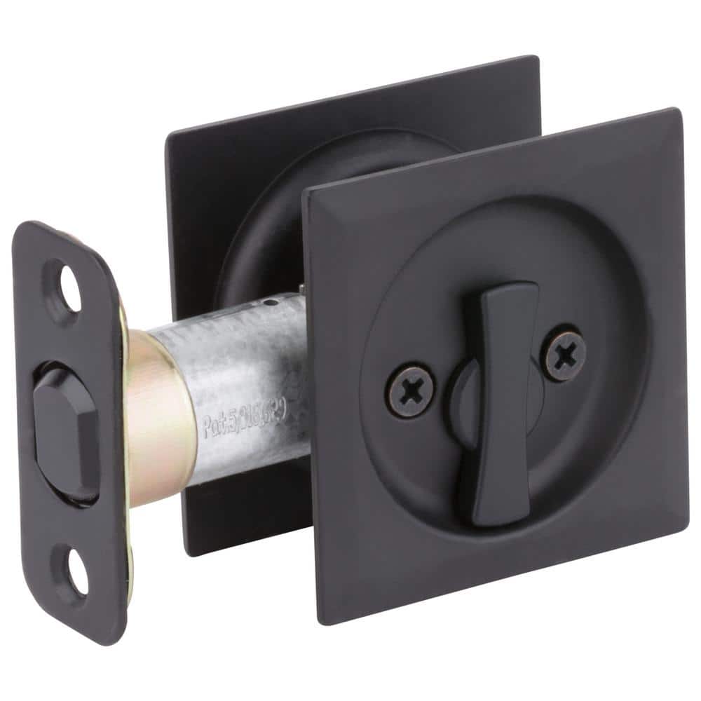 Iron Black Square Privacy Pocket Door Lock