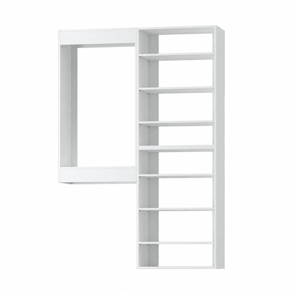 46 in W White Modular Closet System Wood Closet Organizer Storage Unit for Clothes Shoes Handbags and Accessories
