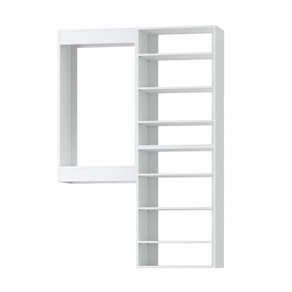 64 in W White Modular Closet System Wood Closet Organizer Storage Unit for Clothes Shoes Handbags and Accessories price history on PriceWatchPro