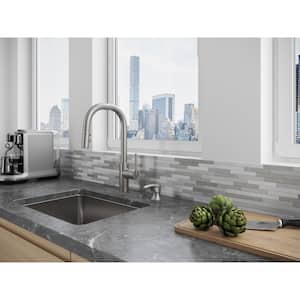 Zanna Single-Handle Pull-Down Sprayer Kitchen Faucet with Soap Dispenser in Spot Defense Stainless Steel