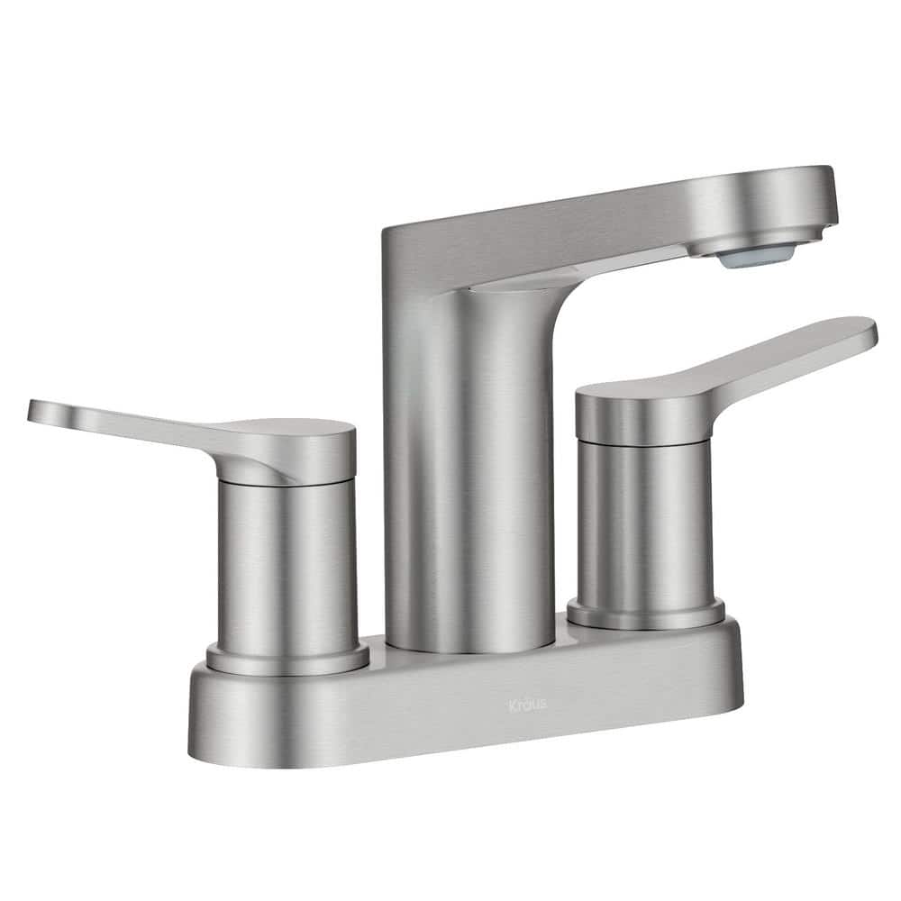 Indy 2-Handle 4 in. Center Set Bathroom Faucet in Spot-Free Brushed Nickel with Pop Up Drain and Supply Lines price history on PriceWatchPro