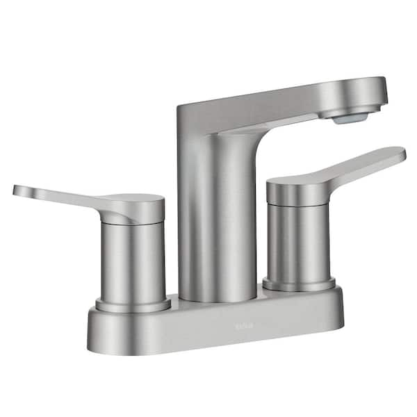 Indy 2-Handle 4 in. Center Set Bathroom Faucet in Spot-Free Brushed Nickel with Pop Up Drain and Supply Lines