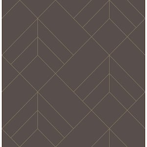 Sander Brown Chocolate Geometric Wallpaper Sample