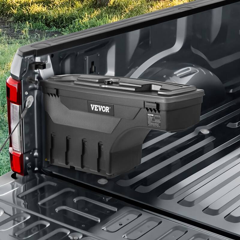 6.6 Gal. Truck Bed Storage Box 28 in. ABS Driver Side Truck Tool Box with Password Padlock for Super Duty 2017-21, Black