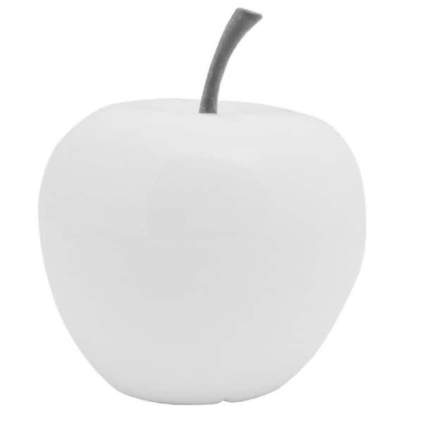 P Potterypots Extra Small 5 9 In Dia Glossy White Apple Shaped Fiberstone Indoor Outdoor Modern Planter E2206 S1 W The Home Depot